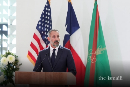 Mawlana Shah Rahim speaking at the opening of the Houston Ismaili Center   2025-11-06